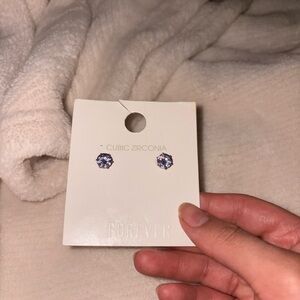 Forever 21 Lilac Cubic Zirconia Stud Earrings